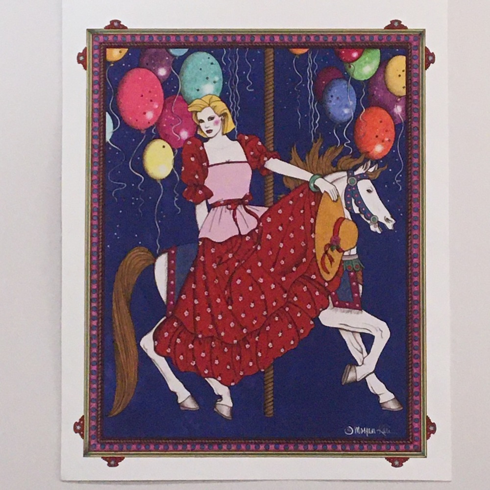 CAROUSEL FUN Giclee print on watercolor paper